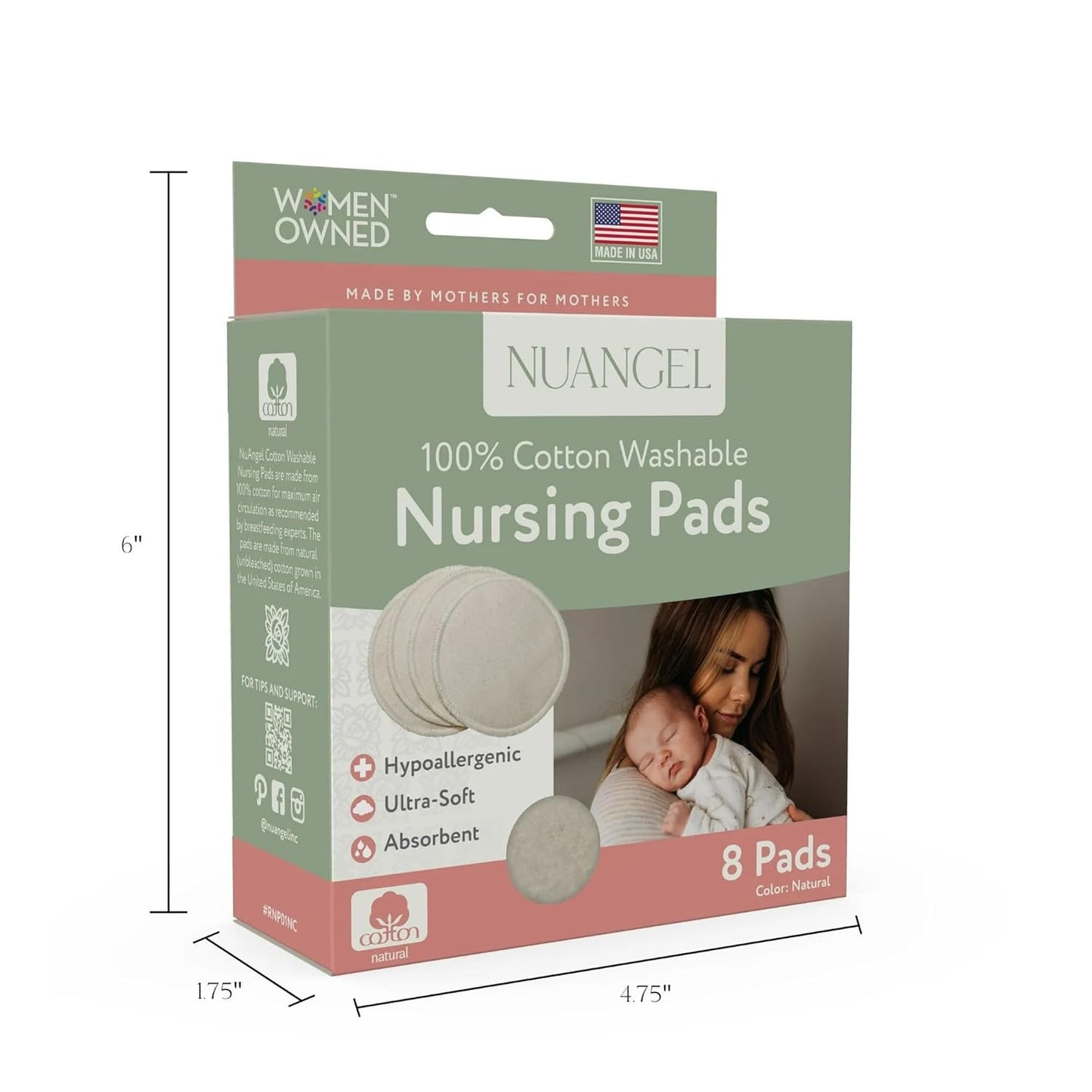Natural Cotton Washable Nursing Pad, Essential for Newborn Care, Perfect Breast Pads for Leaking