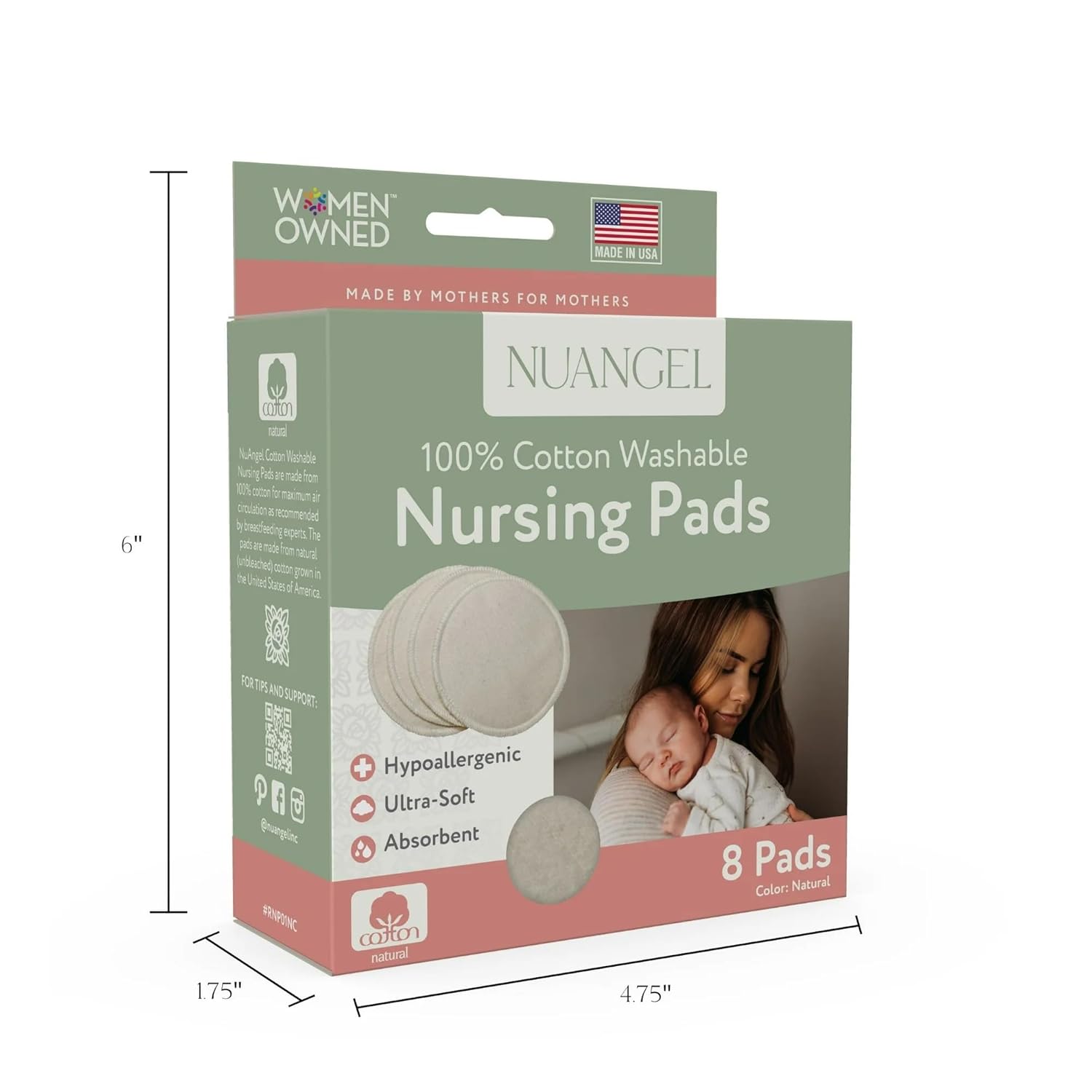 Natural Cotton Washable Nursing Pad, Essential for Newborn Care, Perfect Breast Pads for Leaking
