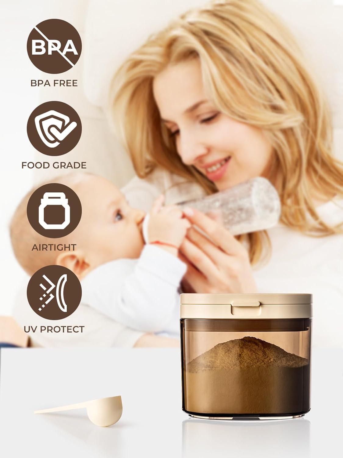 Travel Formula Container, 800ml BPA-Free Baby Formula Dispenser On The Go with Flip Top Lid