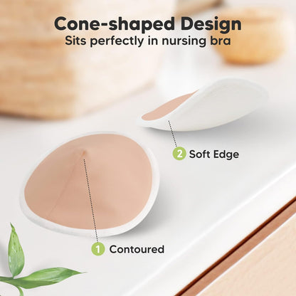 Organic Nursing Pads - 14 Washable Viscose Derived from Bamboo Breastfeeding Pads, Wash Bag