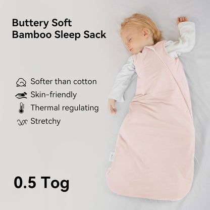 BubblePanda Rayon Made from Bamboo Sleep Sack 12-18 Months 0.5 Tog Soft Lightweight Toddler Sleep Sack 1t for Babies 2-Way Zipper Wearable Blanket Baby 12 Months
