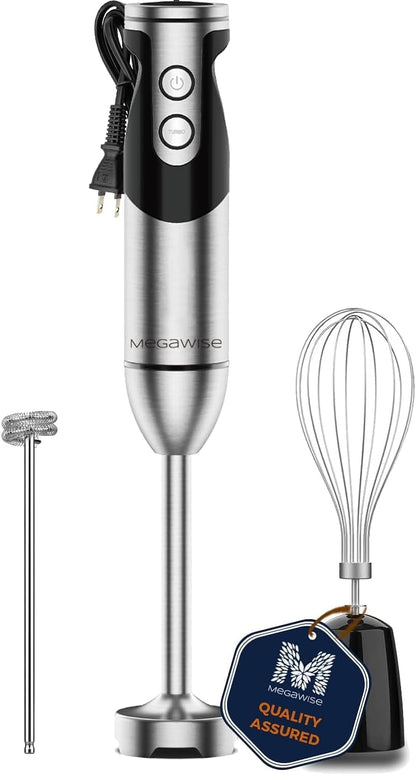 MegaWise Pro Titanium Reinforced 3-in-1 Immersion Hand Blender, Powerful Copper Motor with 80%