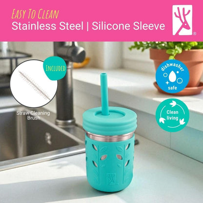 Elk and Friends 14oz Stainless Steel Kids + Toddler Drinking Cups | The Original Mason Jars with