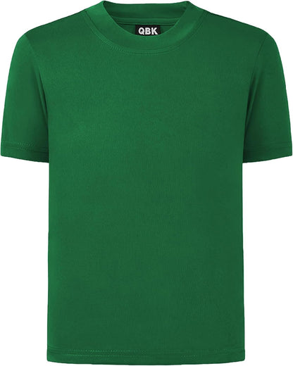 QBK 2T to Youth Neon Shirt Kids UPF 50+ Dry Fit Athletic Short Sleeve Rash Guard T Shirts for Boys Girls Sports Undershirt