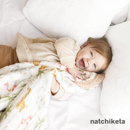 Organic Cotton Muslin Baby Blanket for Boys and Girls - Luxurious Soft Toddler Quilt for Swaddling - Gender Neutral Blankets Makes a Great BoyGirl