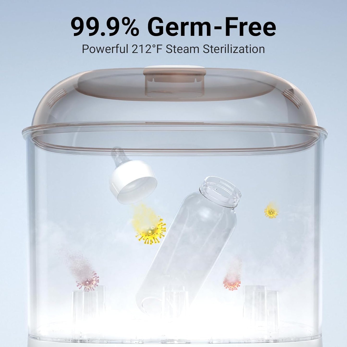 Bear Bottle Sterilizer and Dryer, 2 Layers Large Electric Steam Baby Bottle Sterilizer, Fast Bottle