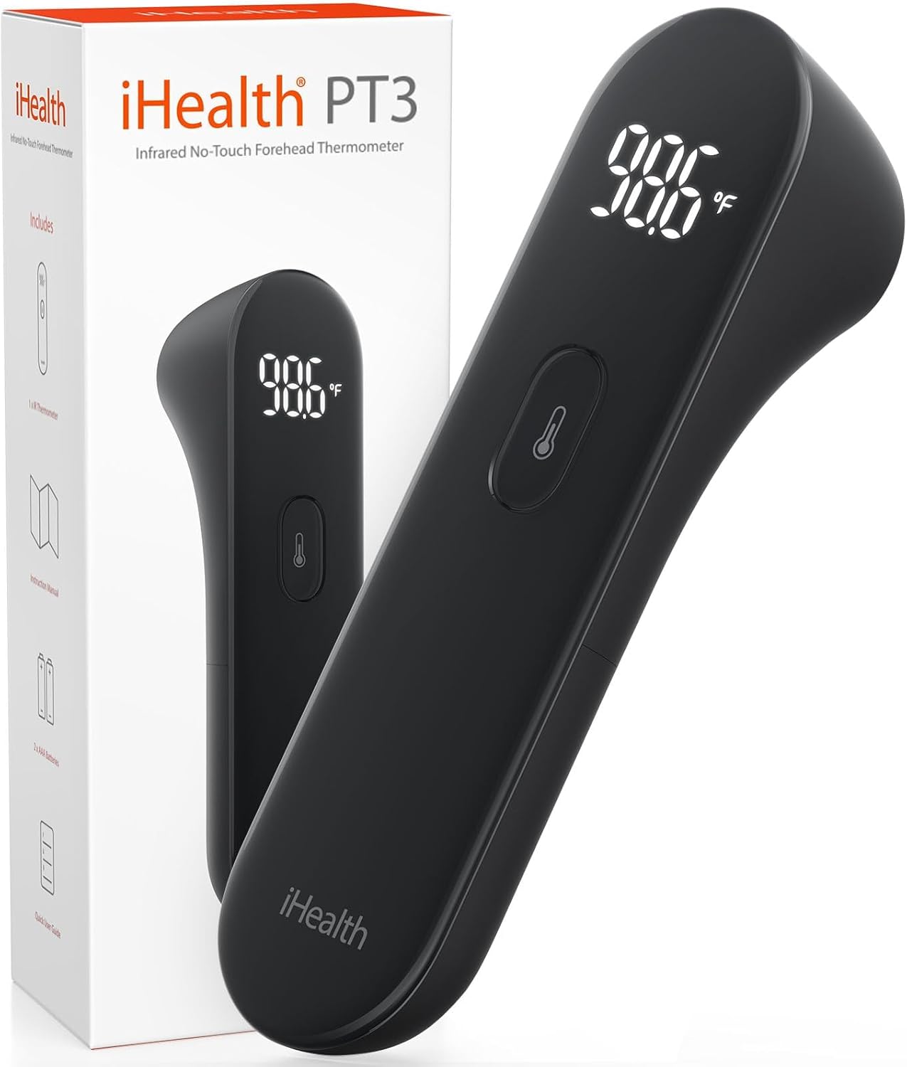 iHealth No-Touch Digital Forehead Thermometer for Adults, Babies, Kids - FSA HSA Eligible, 3