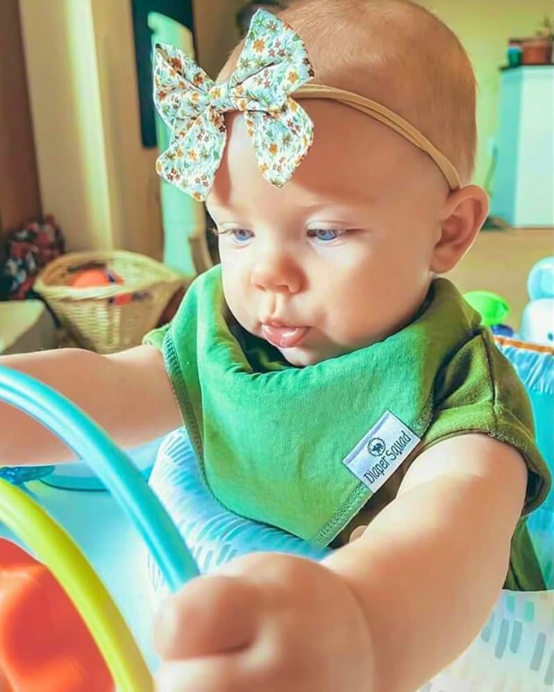 DiaperSquad's Baby Bibs for Drooling and Teething, Bibs for Boys, Baby Girl - Solid Cotton Baby Drool Bibs