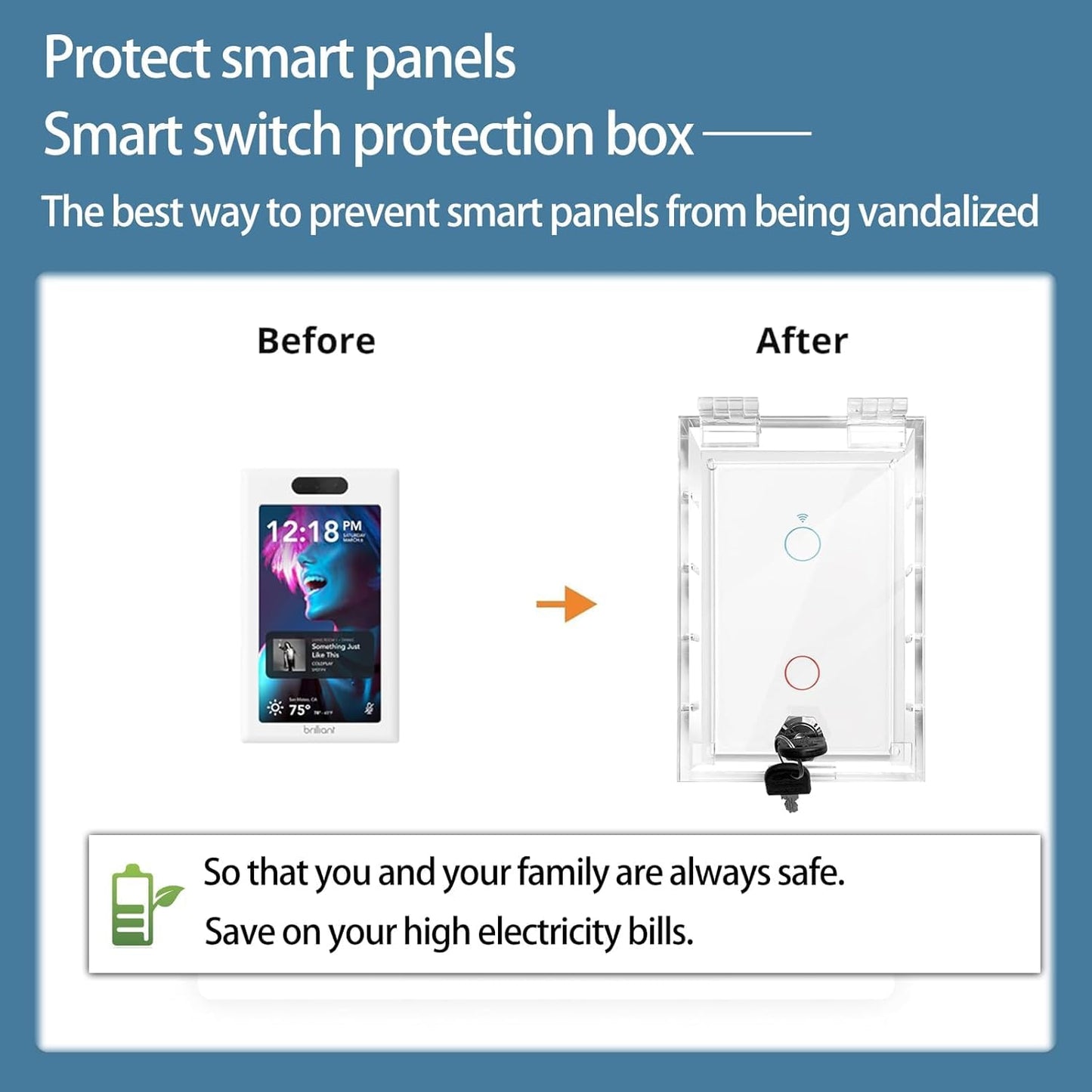 Switch Cover,Baby Proof Light Outlet Covers,Child Safety Switch Plate Guard,Wall Plug Box,Kids Electrical Protector Box Fits All Outlet 4.95" H X 3.35" W X 1.77" D or Smaller (2 Pack)