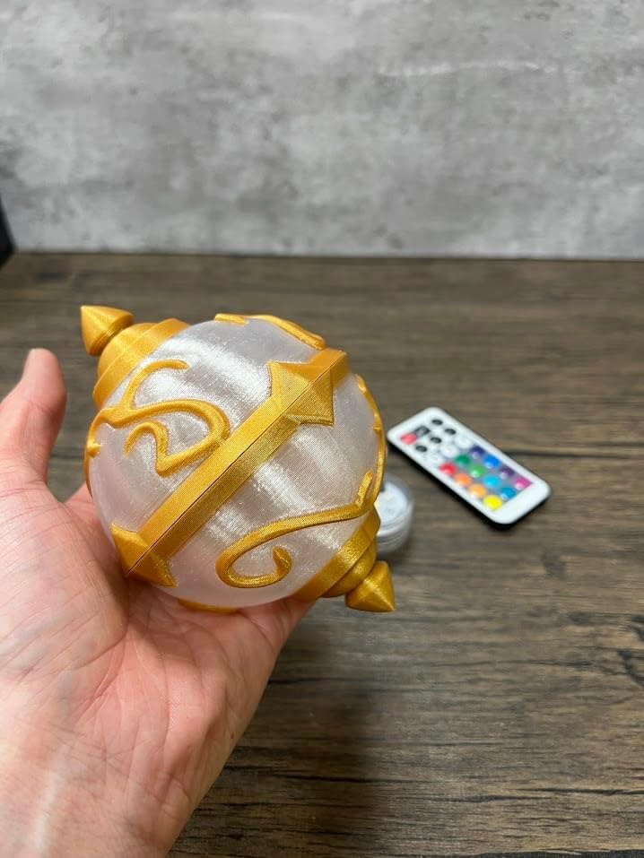 MunnyGrubbers - Pal Sphere with LED Lights and Stand - Pal World Style Decor - Palsphere - No Paint Odorless - Plastic Orb - Desk Decor - Novelty Gift - (PWPS-LED)