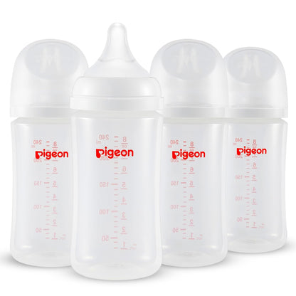 Pigeon PP Nursing Bottle Wide Neck, Anti-Colic, Streamlined Body, Natural Feel, Easy to Clean, 8.1