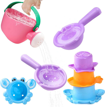 6Pcs Toddler Bath Toys for Kids Ages 1-3 Bath Toys for Babies12-18 Months Water Can Bathtub Toys