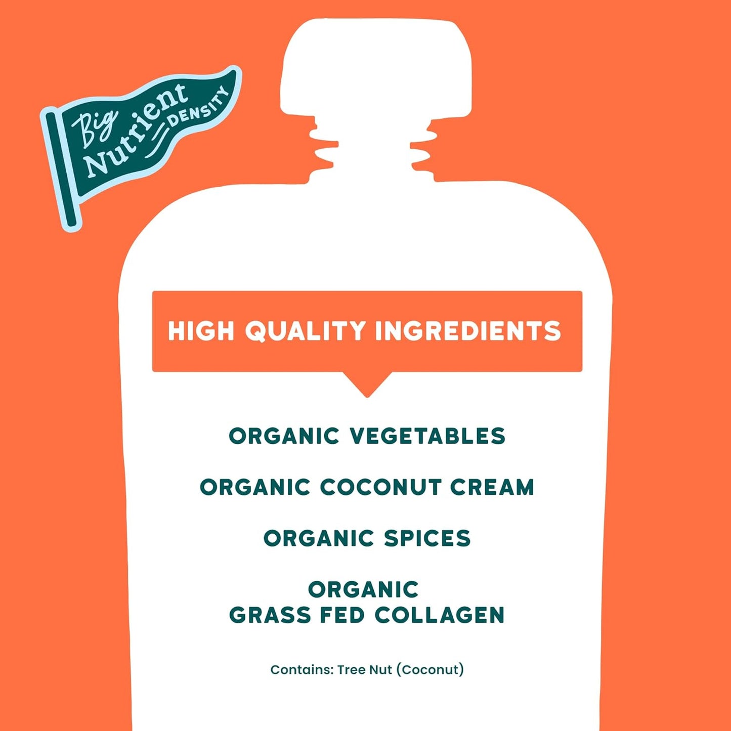 Serenity Kids 6+ Months Dairy-Free Smoothie Baby Food - USDA Organic Grass-Fed Collagen & Pumpkin