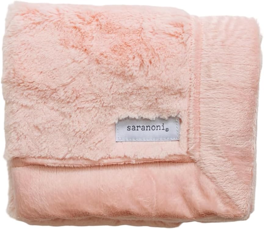 SARANONI Security Blankets for Babies Super Soft Boutique Quality Lush Luxury (Peach Blush, Mini