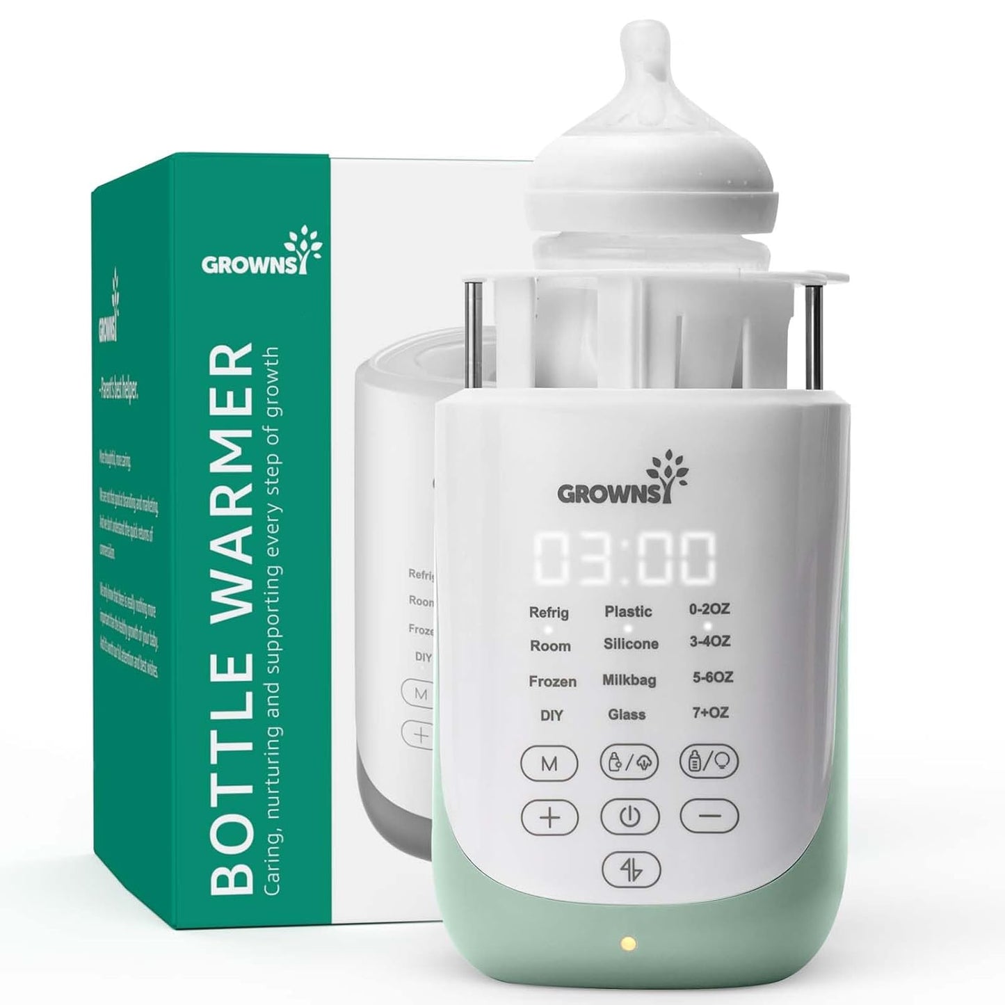 GROWNSY Nutri Bottle Warmer with Innovative Auto-Lift Feature, 10-in-1 Fast Baby Bottle Warmer with