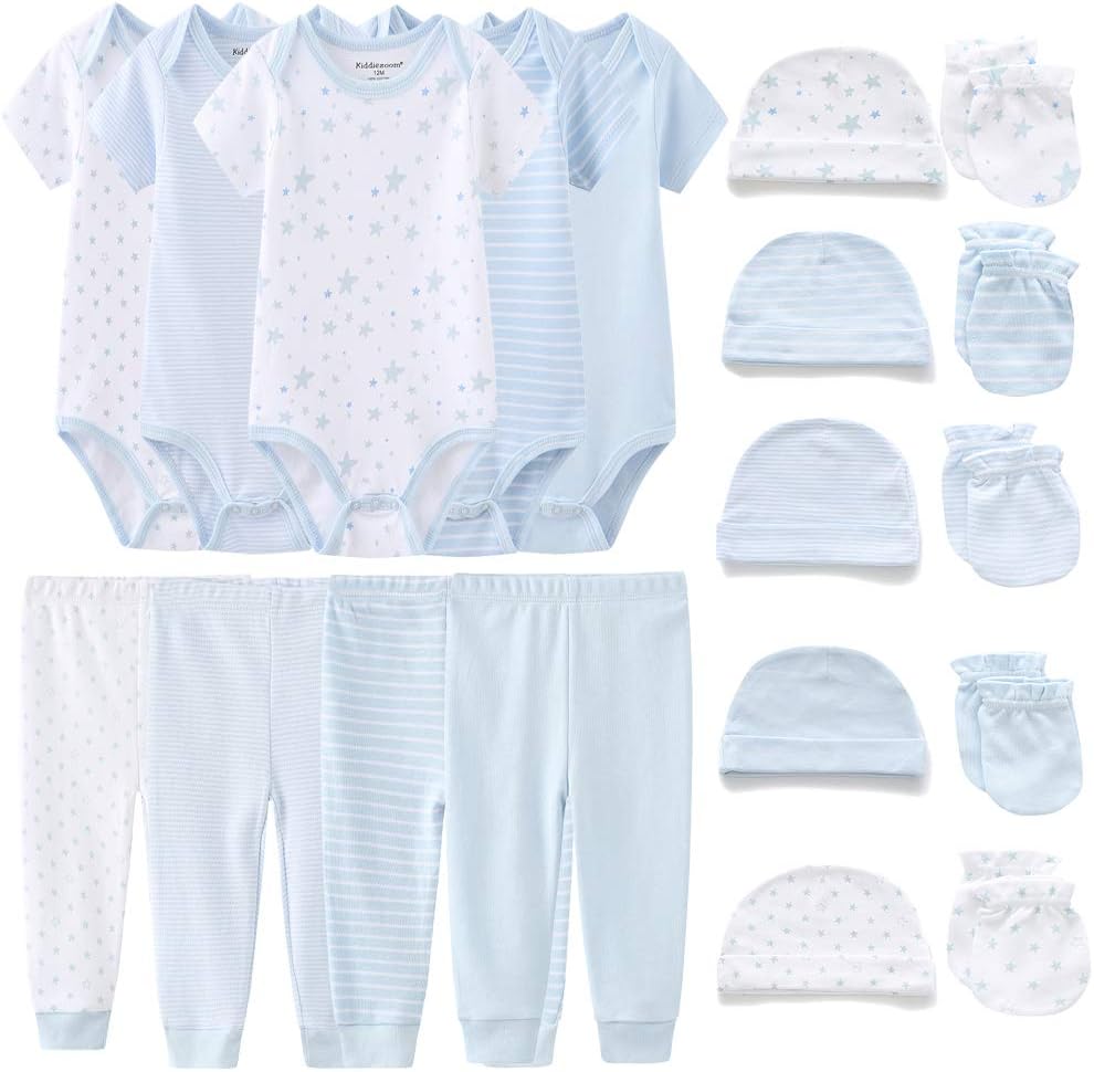 Kiddiezoom Unisex Baby Layette Essentials Giftset Clothing Set 19-Piece For Newborn Baby