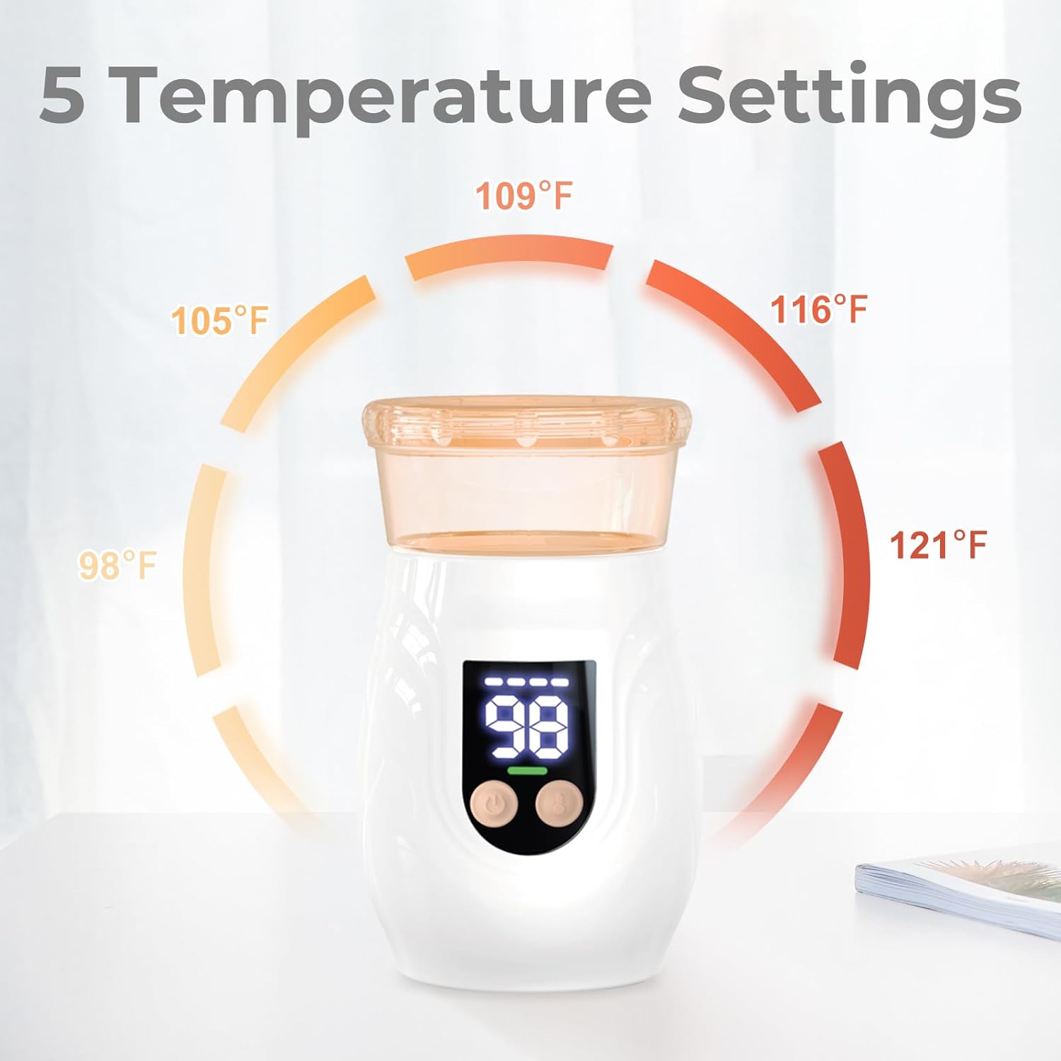 Portable Cordless Baby Bottle Warmer for Travel, Rechargeable with 8 Adapters & 1 Milk Powder