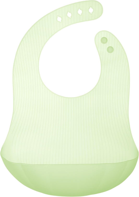 Olababy Fold N Go Silicone Baby Bib w Travel Case | Lightweight Design Eases Pressure Bruising for