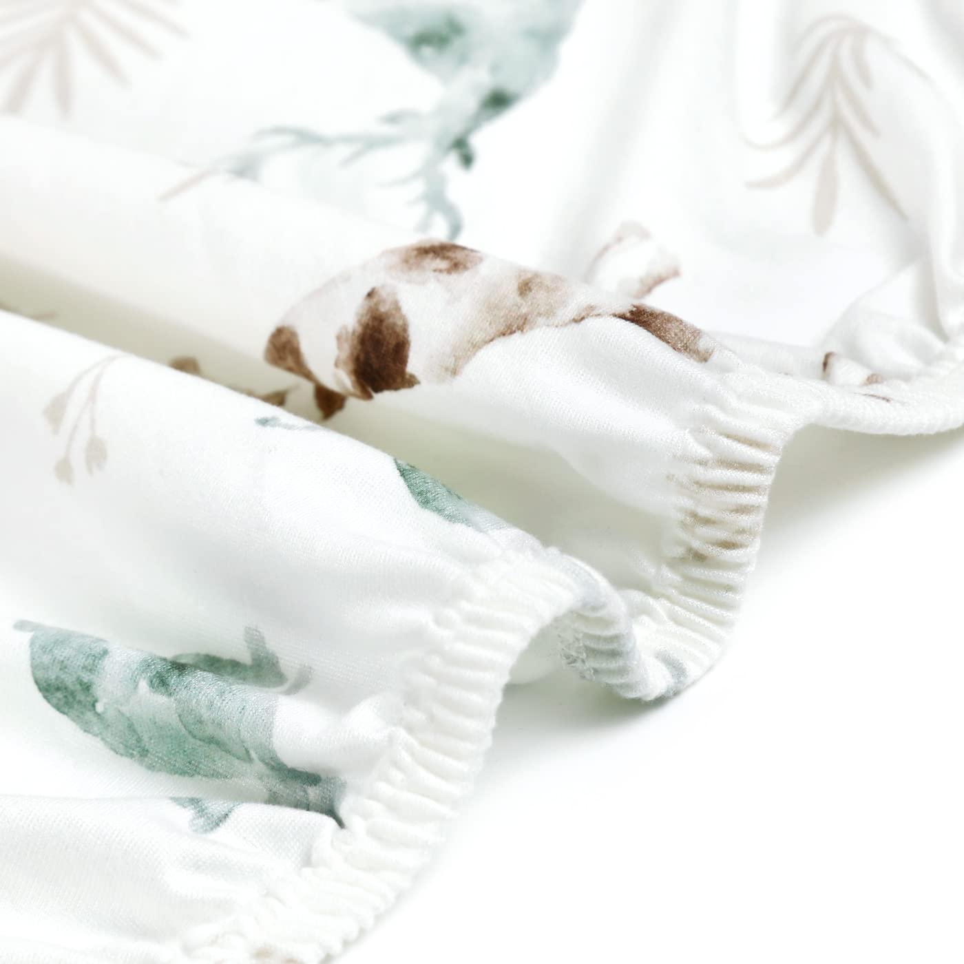 Stretchy Ultra Soft Jersey Knit Fitted Pack n Play Sheets Set 2 Pack, Portable/Mini Crib Sheets for