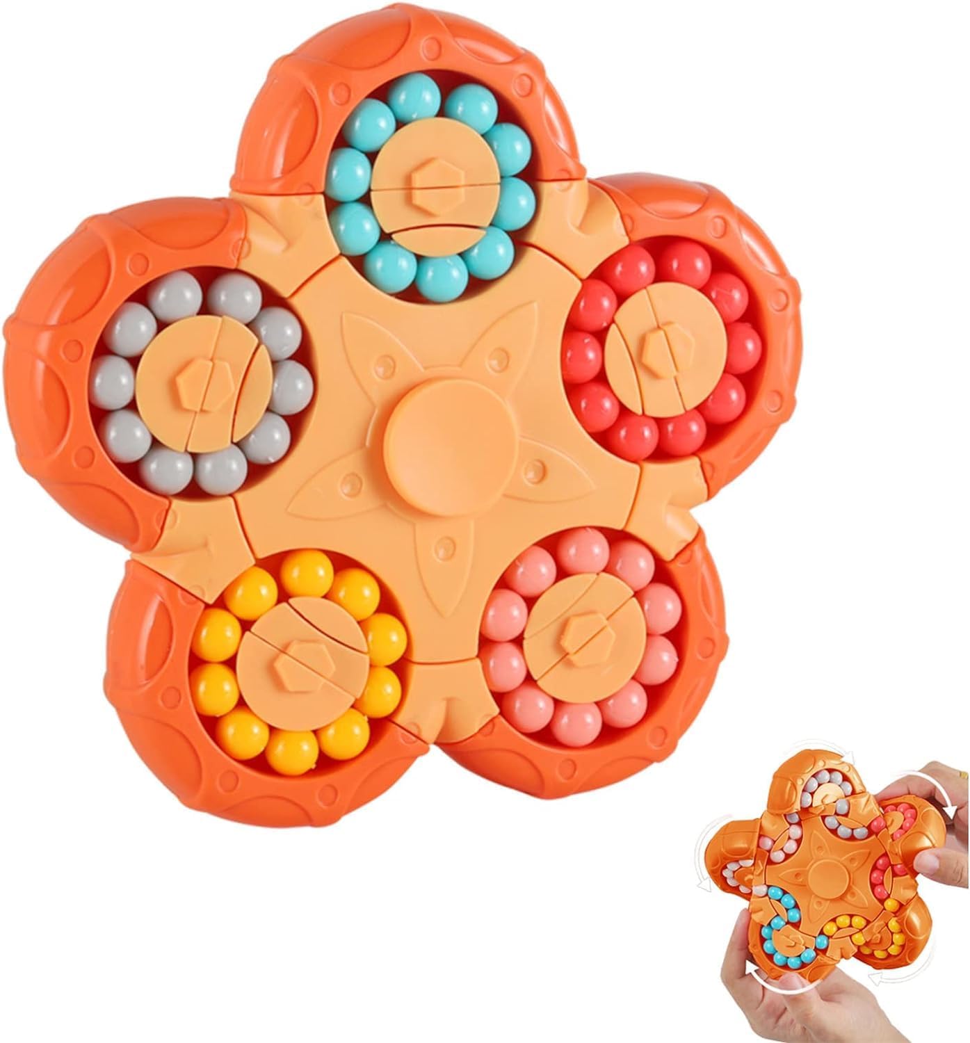 YUDANSI Magic Bean Puzzle Toy, Rotating Magic Bean Fidget Toys 2-in-1, Magic Ball Brain Teaser STEM Game, Gift for Kids Boys Girls Age 3+, 5-7, 8-12, Teen, Adult for Holiday Birthday Graduation Gifts