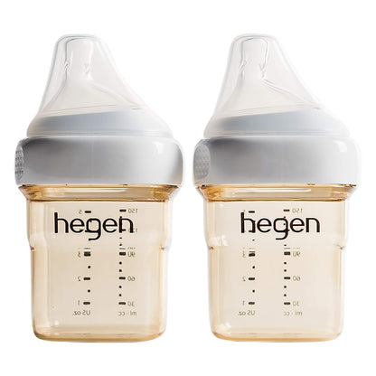 hegen Baby Bottles - Anti Colic Baby Bottles Wide Neck - Breastfeeding System 5 oz with Slow Flow