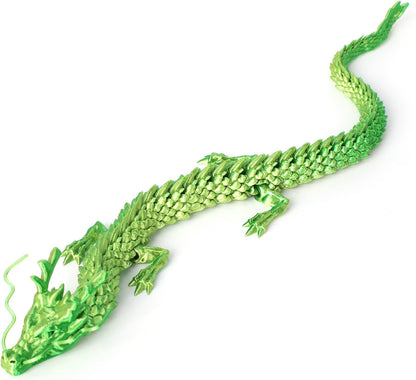 3D Printed Dragon, 17.7 Inch Articulated Dragon, Crystal Dragon, Dragon Fidget Toy, Home Office Decor Executive Desk Toys (YEGN)
