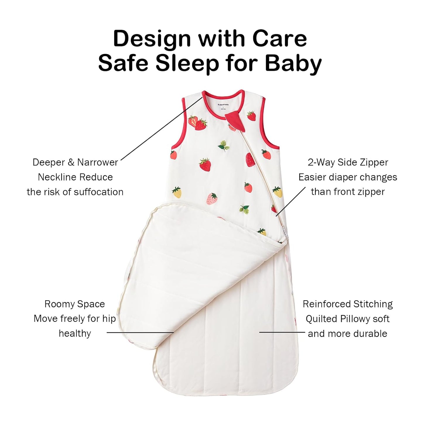BubblePanda Rayon Made from Bamboo Sleep Sack 18-24 Months 0.5 Tog Soft Lightweight Toddler Sleep Sack 2t for Babies 2-Way Zipper Wearable Blanket Baby 18 Months