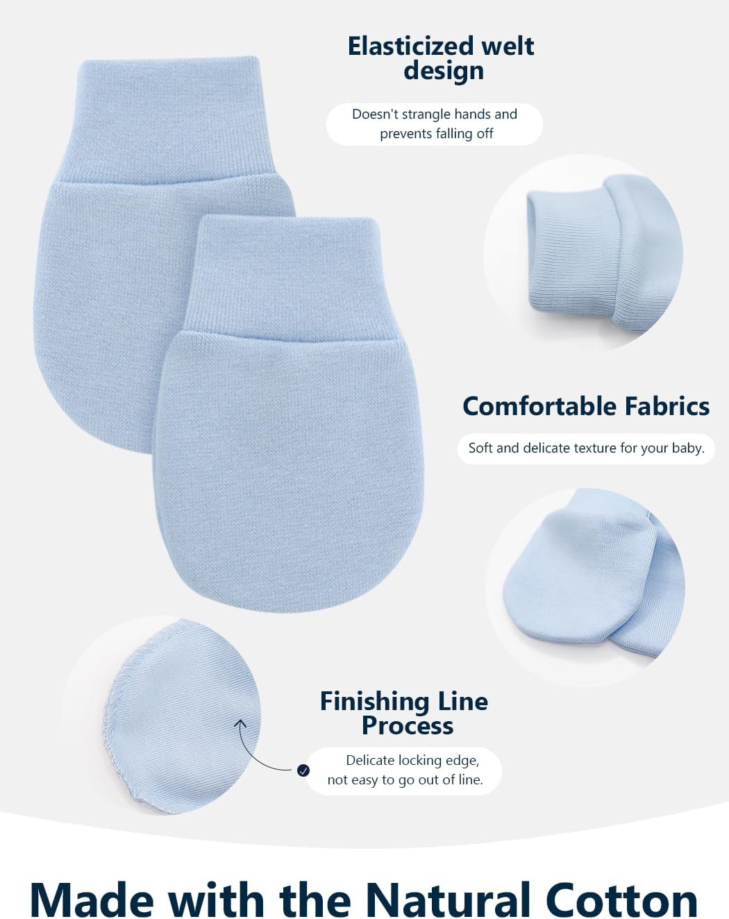 Cute Baby Mittens Newborn, No Scratch Baby Boy Mittens, Baby Girl Hat Gloves for Toddlers, Infant, Newborn