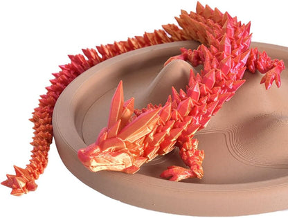 12" 3D Printed Dragon,Crystal Dragon, Articulated Dragon, Dragon Fidget Toy, Home Office Decor Executive Desk Toys，Creative Birthday Gift for Boyfriends（2PCS）