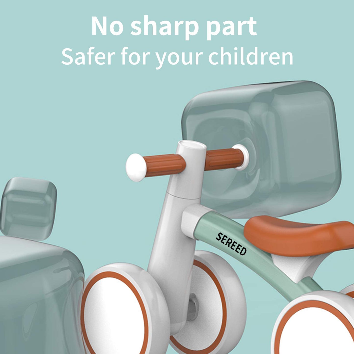 SEREED Baby Balance Bike for 1-2 Year Olds - 4 Wheels, First Bike for Toddlers, Birthday Gift