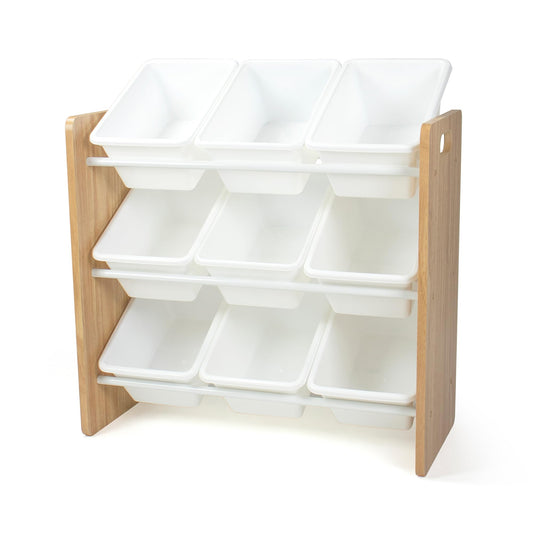 Humble Crew Kids Toy Organizer with 9 Bins, 3 Tier Storage for Playroom