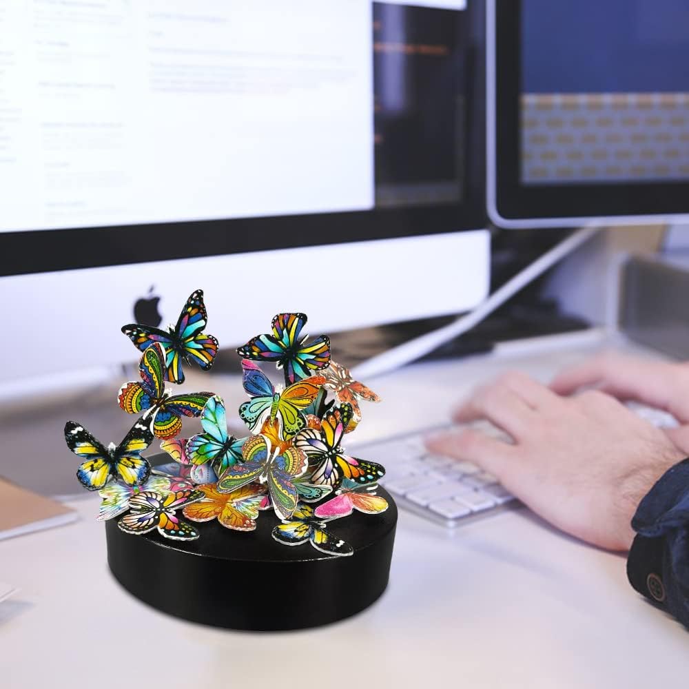 Desk Sculpture Butterflies Desktop Stress Relief Toy Fidget Toy for Anxiety Office Gift (22pcs Butterflies)