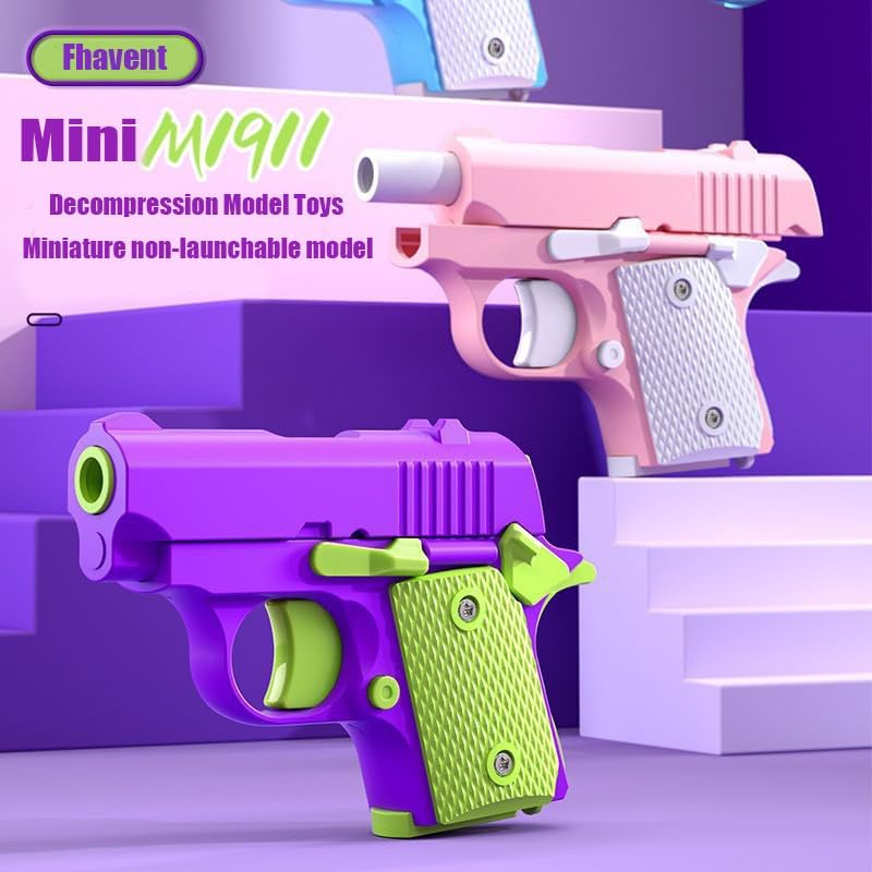 Easter Basket Stuffers,1911 3D Printed Small Pistol Toys, Stress Relief Pistol Toys for Adults, Suitable for Relieving ADHD, Anxiety,Easter Fillers Easter Gifts for Boys(2pcs-B)