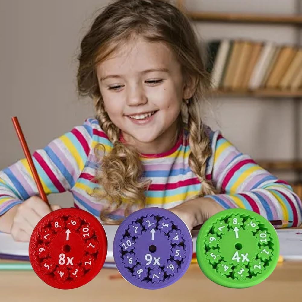 Math Fidget Spinner,Educational Math Fact Fidget Spinners,Math Fact Fidget Spinners,Math Multiplication Fidget Spinner, Math Fidget Toy Add,Subtract,Multiply and Divide (Multiply & Divide 9pcs)