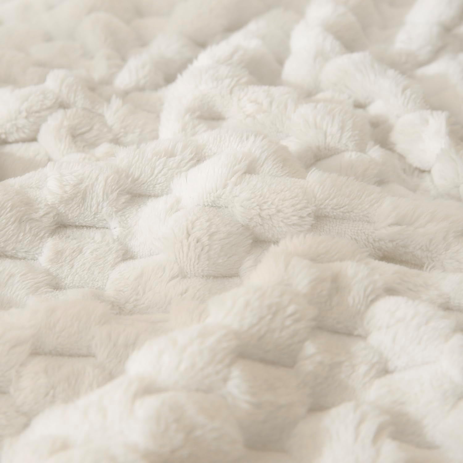 HOMRITAR Flannel Fleece Fluffy Fuzzy Blanket for Baby 3D Jacquard Soft Warm Plush Bed Blankets for