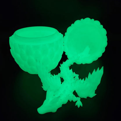 3D Printed Dragon Egg with Dragon Inside, Articulated Flying Dragon with Dragon Egg, Multi Color Winged Dragon, Crystal Dragon Fidget Toy, Home Office Décor, Easter Egg, Gift
