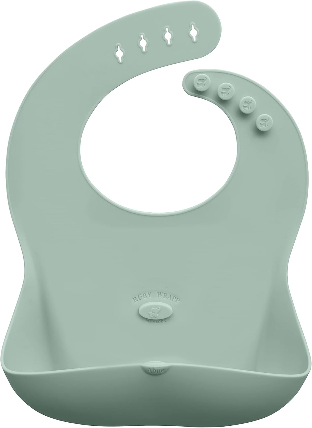 Abiie Ruby Wrapp Silicone Bibs for Babies with Front Pocket - Waterproof Bib - Stain Resistant