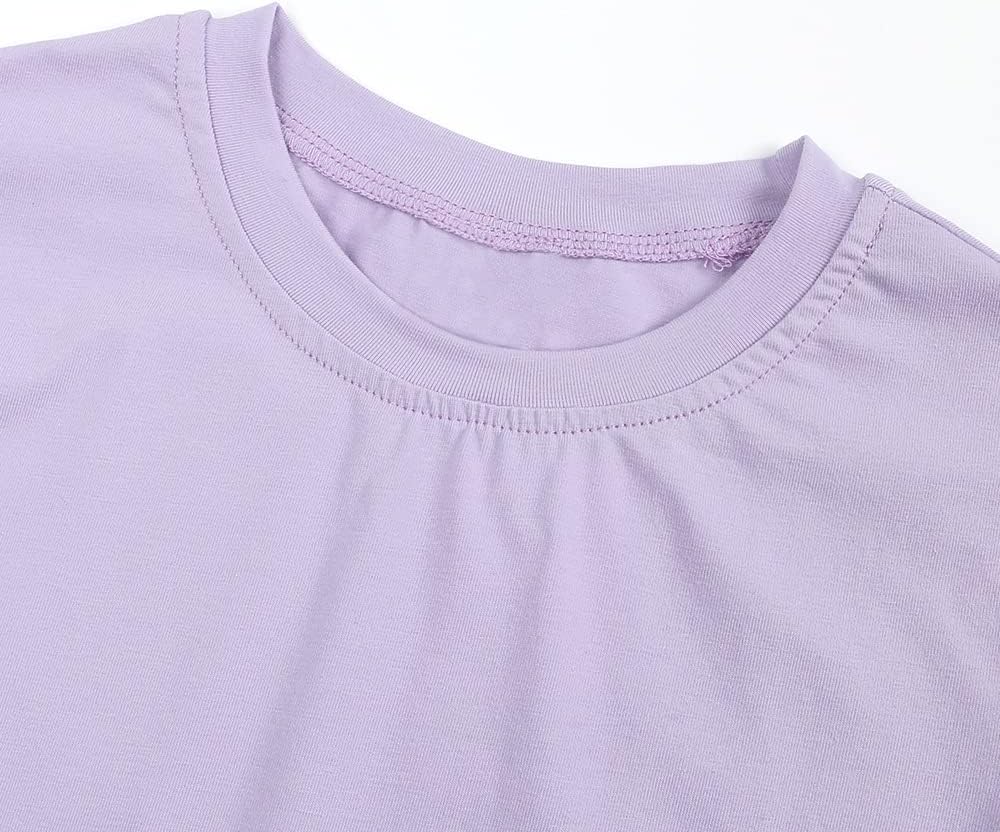 Baby Boys Girls Cotton T-Shirts 3Pack Solid Color Short Sleeve Tee Summer Crewneck Tops for Toddler Kids