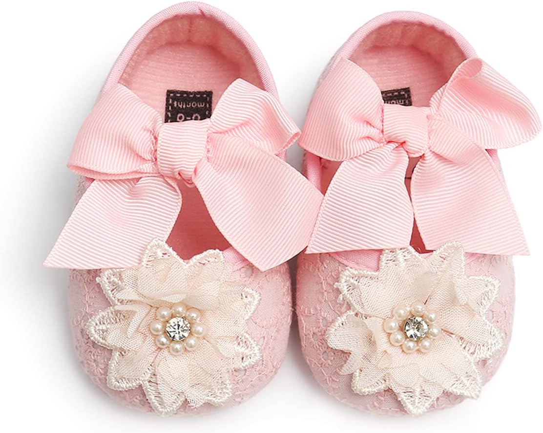 Baby Shoes Mary Jane Flats Non Slip Soft Sole Infant Toddler Sneakers First Walkers Party Christmas Dress Shoes