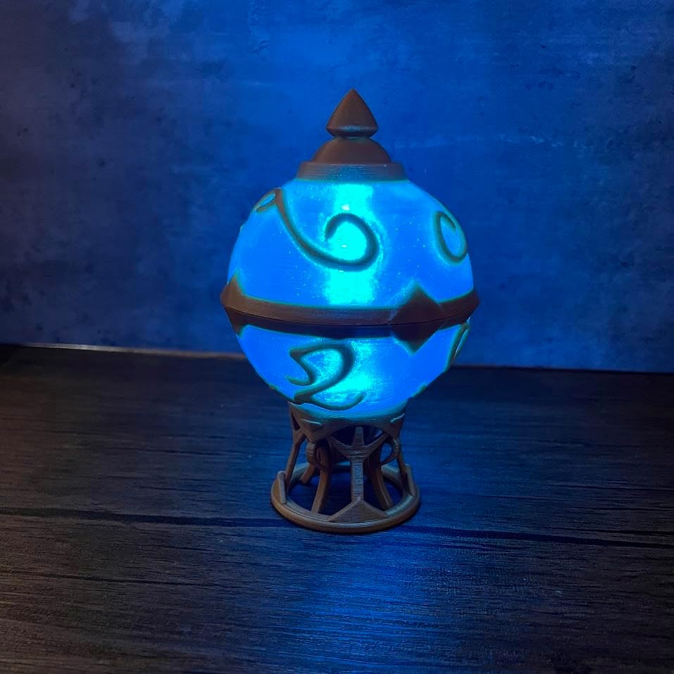 MunnyGrubbers - Pal Sphere with LED Lights and Stand - Pal World Style Decor - Palsphere - No Paint Odorless - Plastic Orb - Desk Decor - Novelty Gift - (PWPS-LED)