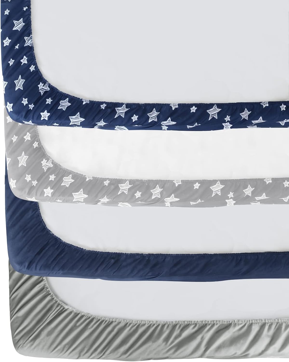 Crib Sheets for Boys or Girls 4 Pack, Fitted Crib Sheet for Standard Size Crib and Toddler