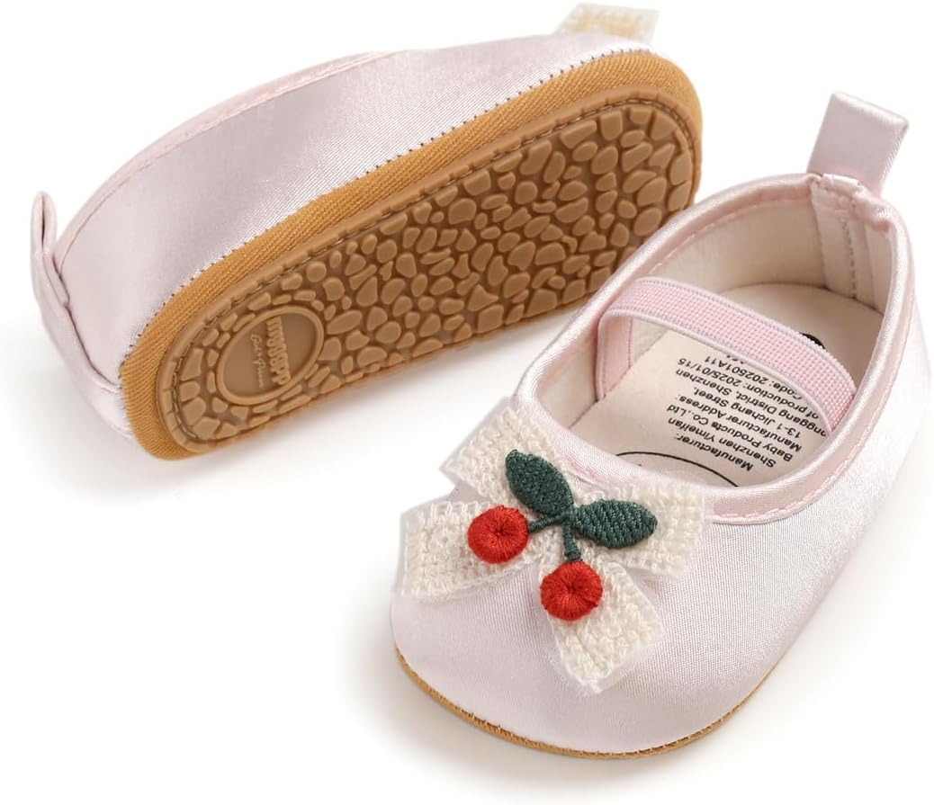 Baby Shoes Mary Jane Flats Non Slip Soft Sole Infant Toddler Sneakers First Walkers Party Christmas Dress Shoes