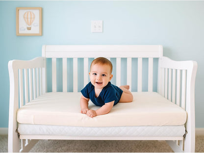 Organic Cotton Crib Mattress Protector - Water Resistant Fitted Sheet Liner Pad, Skin Friendly, Chemical-Free Pure Cotton [GOTS-Certified] for Bassinet (30"x15") - Made in USA