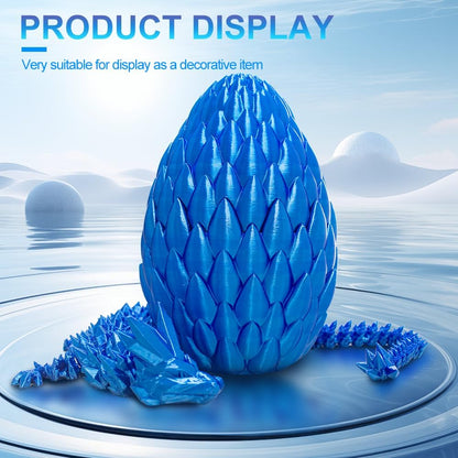 3D Printed Dragon with Dragon Egg 16.5'' Articulated Dragon Crystal Dragon Fidget Dragon Egg Toys Executive Desk Toys (Black, Dragon Only)