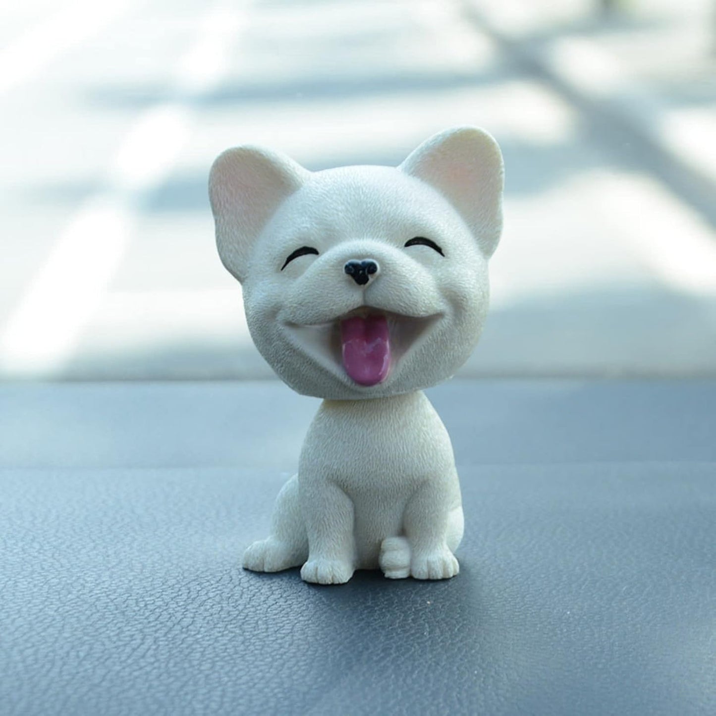 Resin Bobbing Head Dog Figurines Mini Bobblehead Puppy for Home Office Desk Car Dashboards Decor Ornaments (French Bulldog)