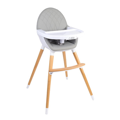 Convertible High Chair for Babies, Toddlers, Kids & Children - Wooden Highchair with Adjustable