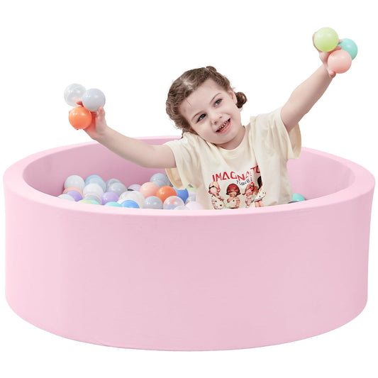SHJADE Foam Ball Pit, 35.4"x 11.8" Ball Pits for Toddlers-Pink