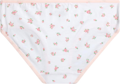 Laura Ashley Girls Underwear - 5 Pack Soft Stretch Breathable Panties for Girls - Lightweight Cotton Panties (Size: 4-12)