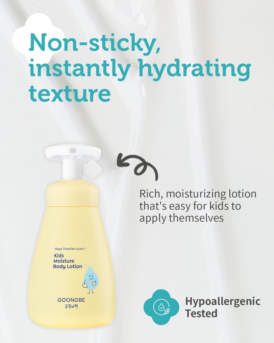Kids' Moisture Body Lotion - Korean Kids Daily Body Moisturizer - Long Lasting 24hr Hydrating Cream