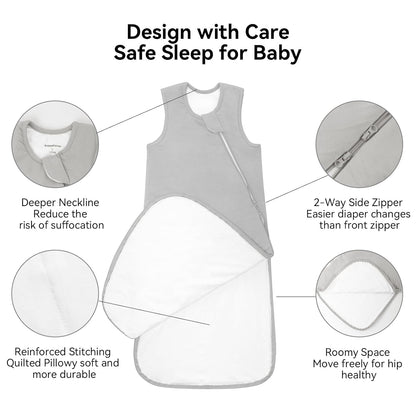 BubblePanda Rayon Made from Bamboo Sleep Sack 12-18 Months 0.5 Tog Soft Lightweight Toddler Sleep Sack 1t for Babies 2-Way Zipper Wearable Blanket Baby 12 Months